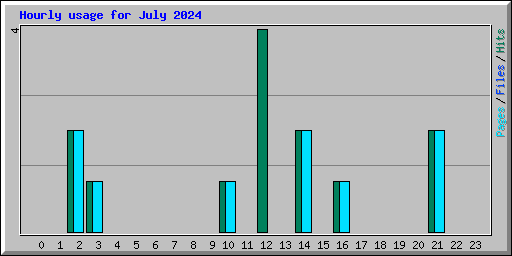 Hourly usage for July 2024